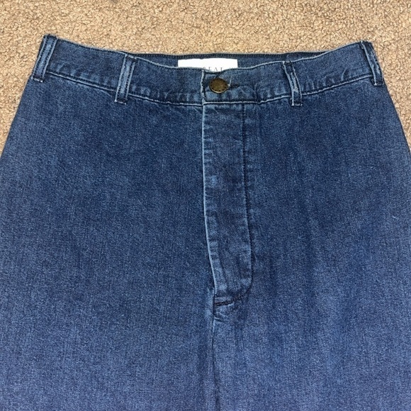 THE GREAT. The Seafair Jean Ultrahigh Wide Leg Jean Blue Grass Wash 26 - Picture 6 of 13